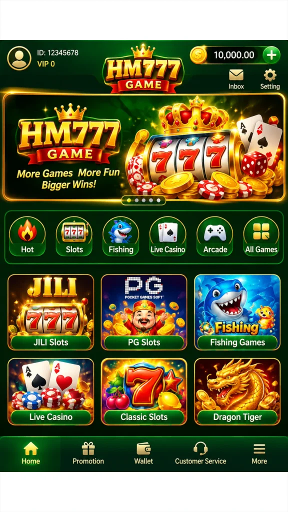 HM777 Game mobile home screen
