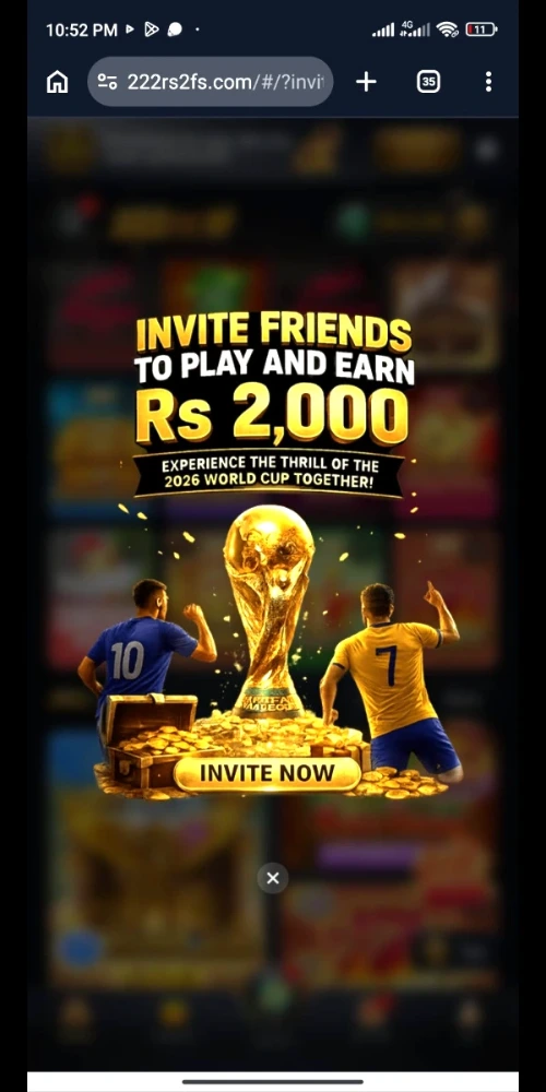 the image present yhe invitation bonus and rewards imformation about 222rs game.