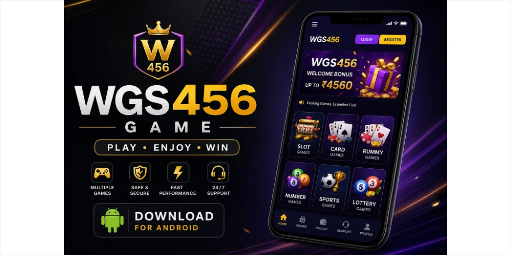 View the WGS456 Game APK home screen with a modern interface, responsive design, and an easy-to-use layout for Android devices.