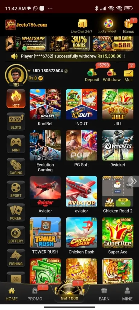 jeeto786 game interface