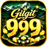 Gilgit999 game icon with golden 999 logo and green mountain background
