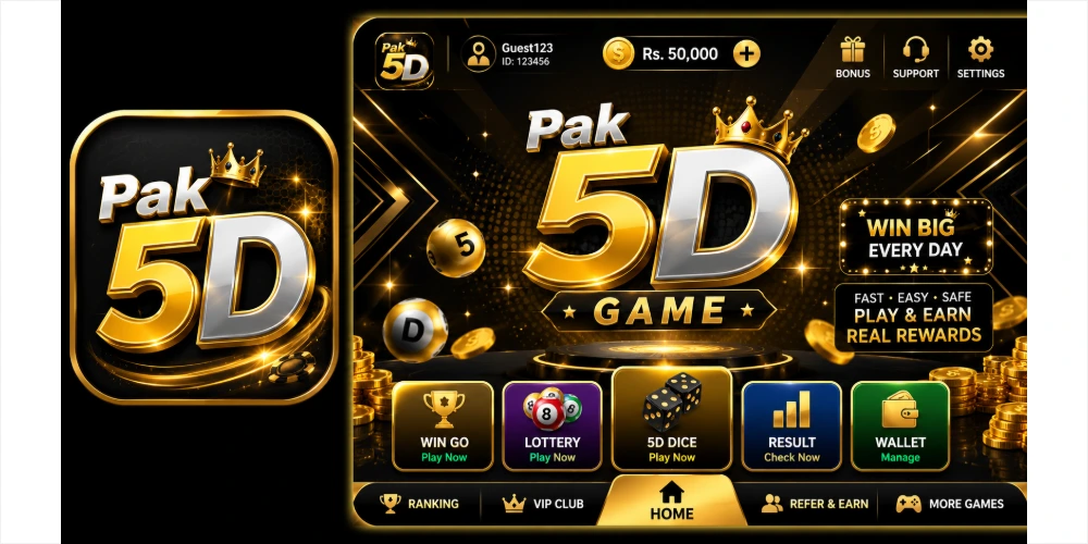 Pak5D Game home screen interface on a mobile device