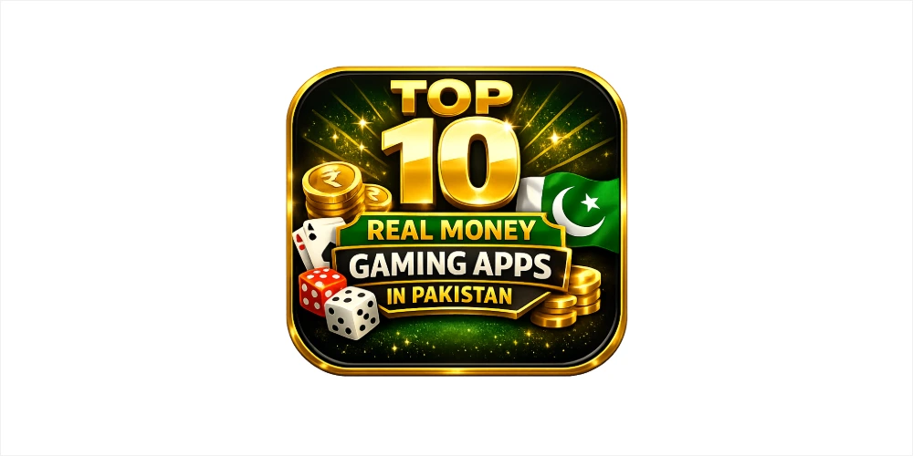 Top 10 Real Money Gaming Apps in Pakistan 2026 homscreen with premium gaming design