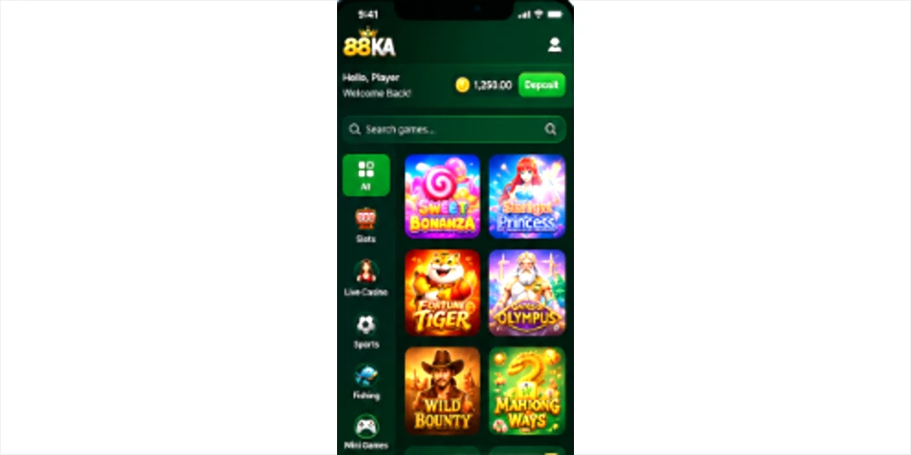 88ka game homesceen image games area