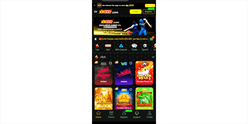 XK777 game download APK Android app interface
